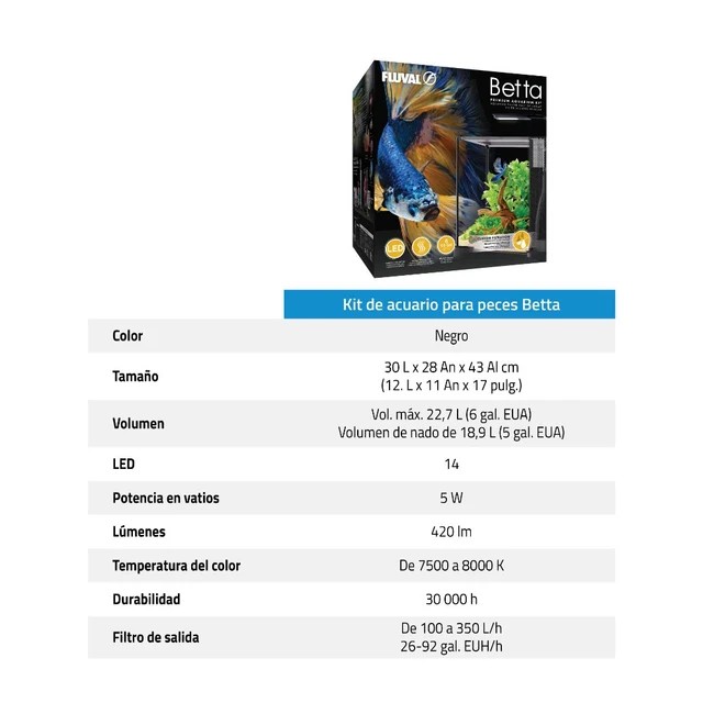 Fluval Betta Aquarium Kit 20 L- Kit de Acuario para Peces Betta - Imagen 12