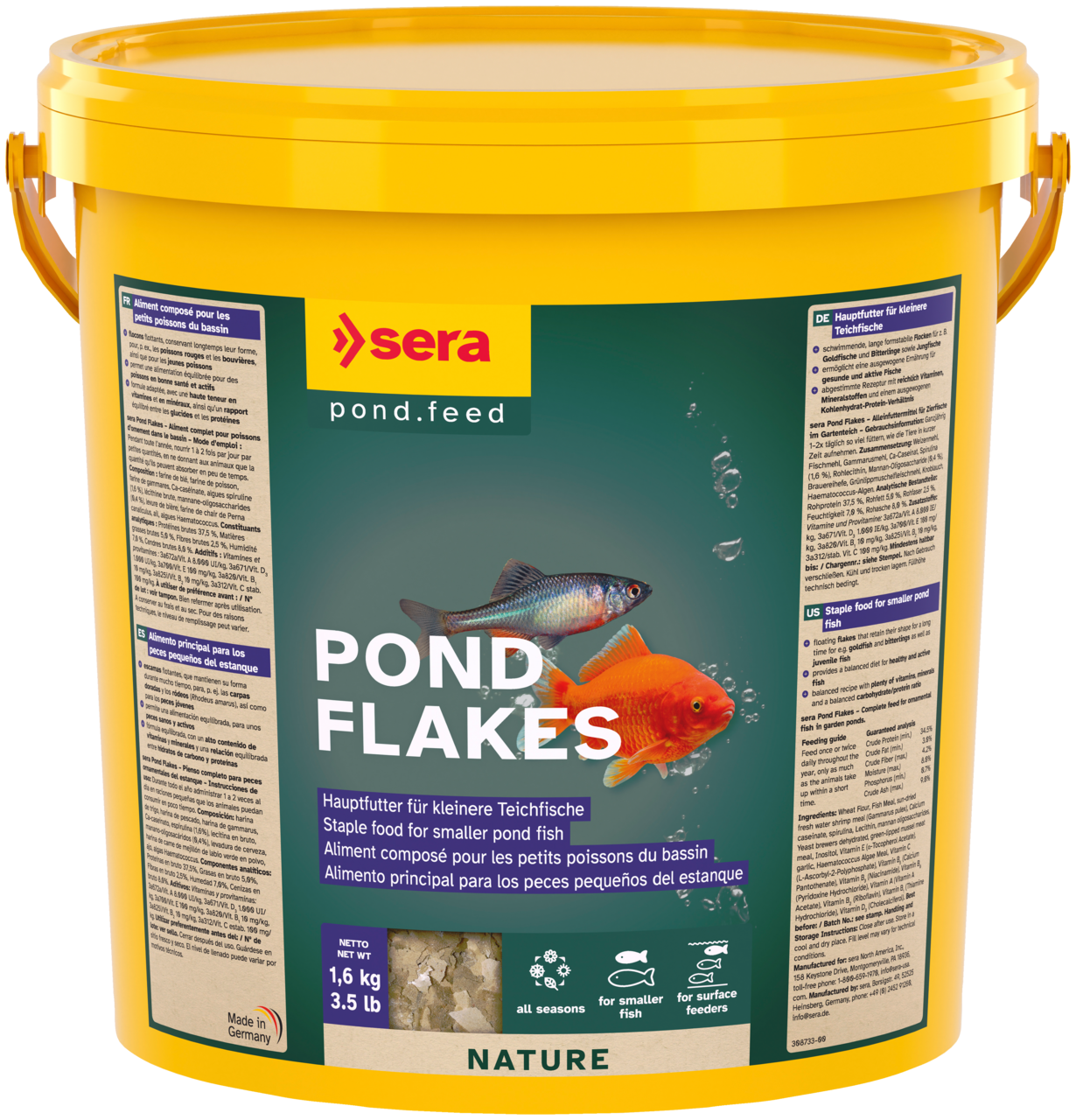 Sera Pond Flakes - Alimento Principal para Peces Pequeños de Estanque - Imagen 4