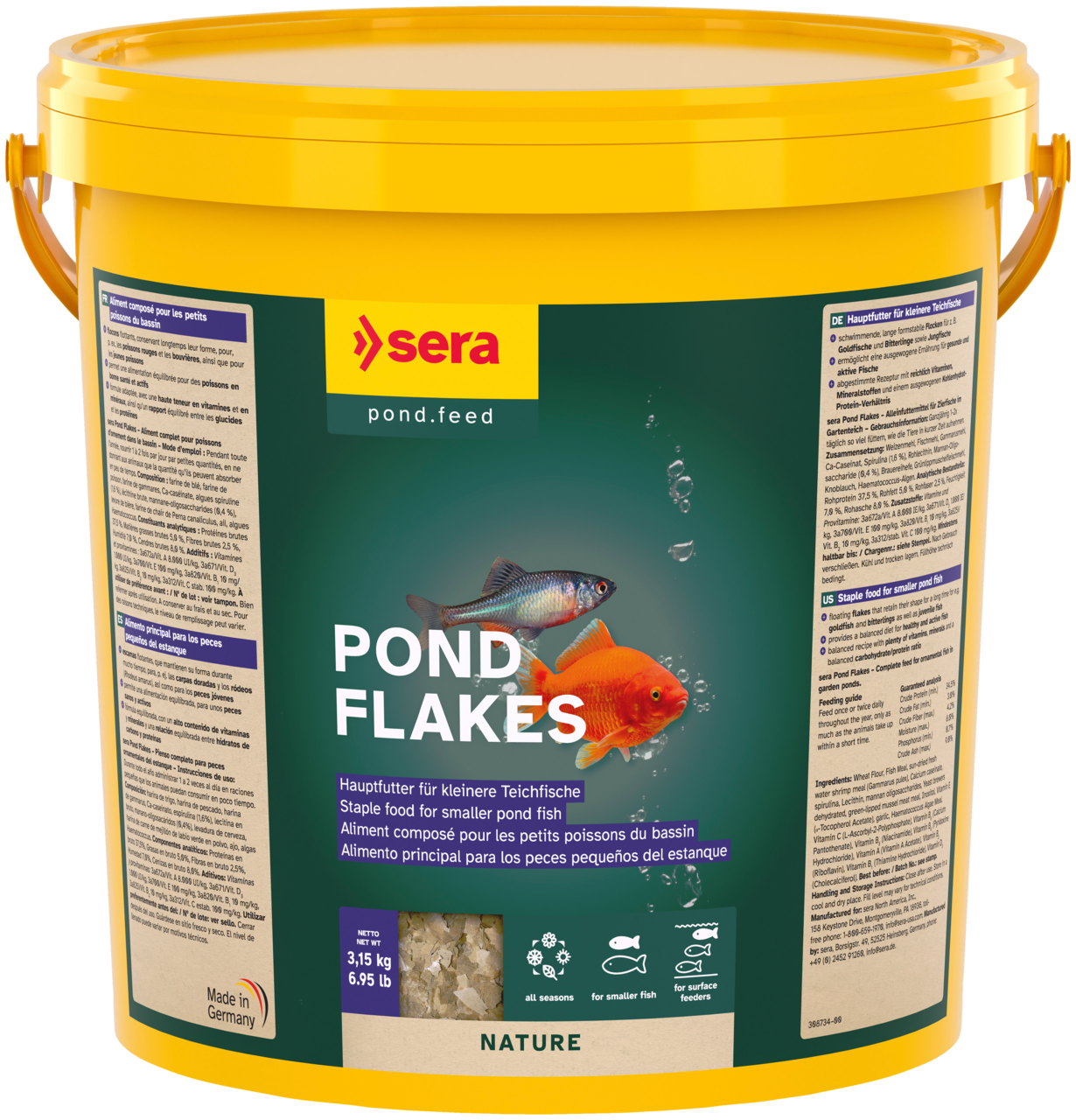 Sera Pond Flakes - Alimento Principal para Peces Pequeños de Estanque - Imagen 2