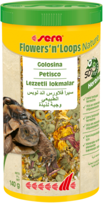 Sera Flower'n'Loops Nature - Mezcla de Flores para Tortugas Terrestres - 1.000 ml (140 g)