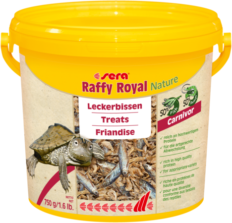 Sera Raffy Royal Nature - Golosina para Tortugas sin Colorantes ni Conservantes a partir de Peces y Gambas